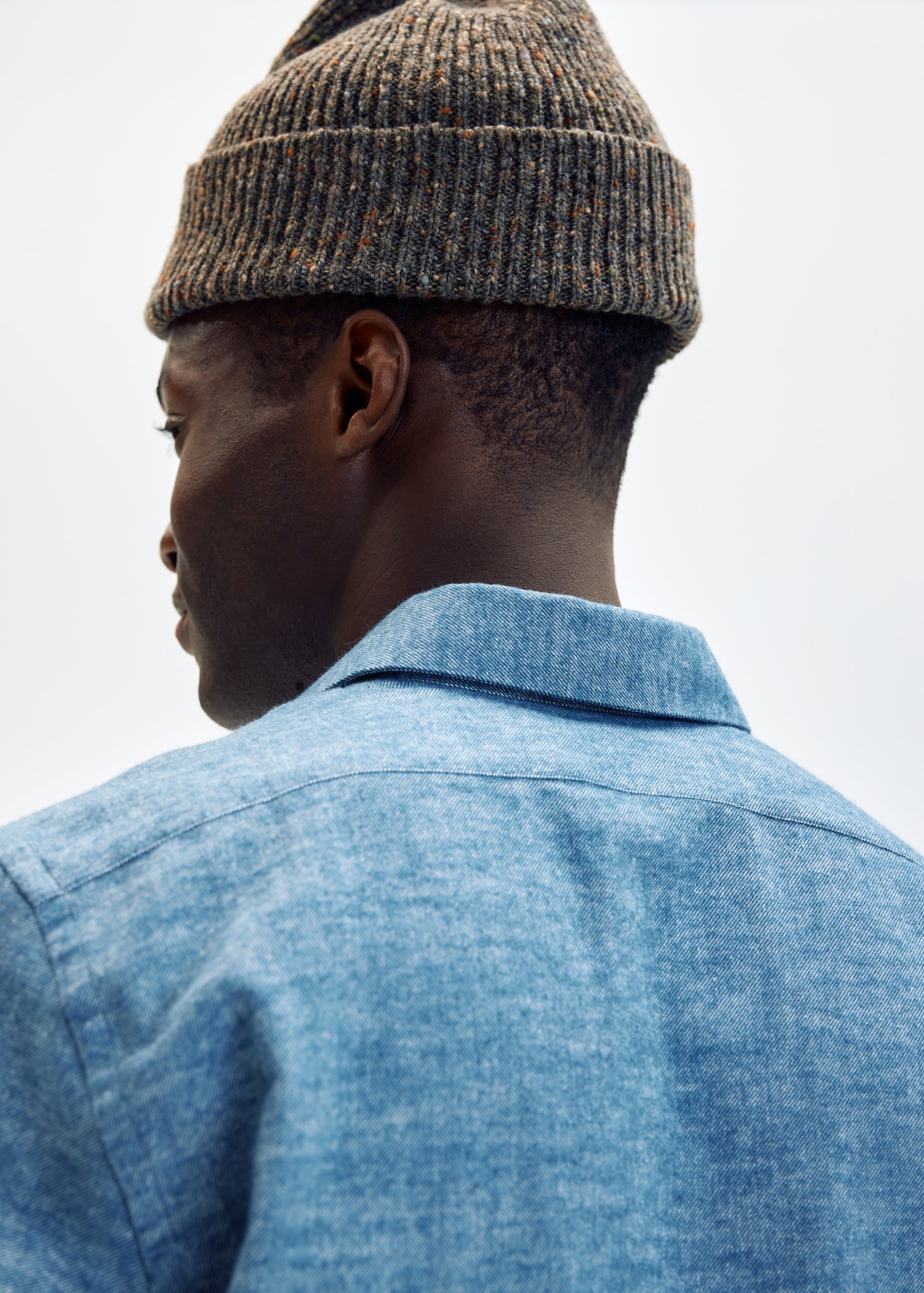 Blue mix brushed flannel standard shirt