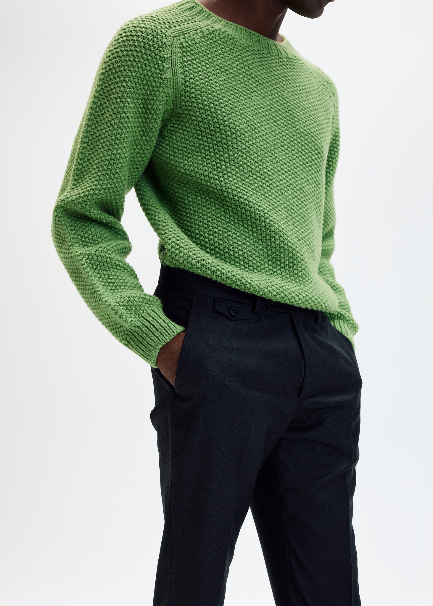 Light green geelong wool sweater