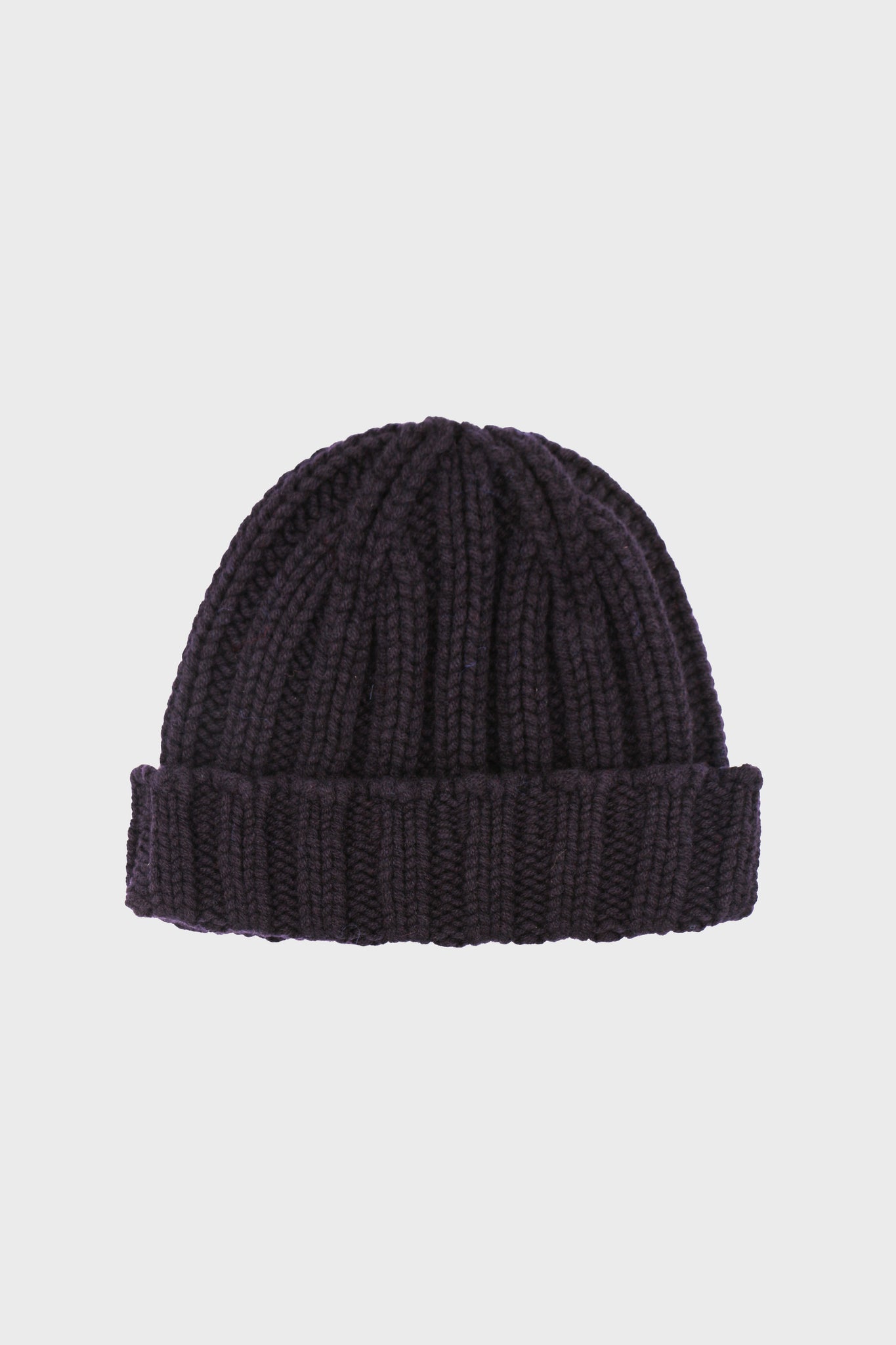 Midnight blue crochet virgin wool beanie