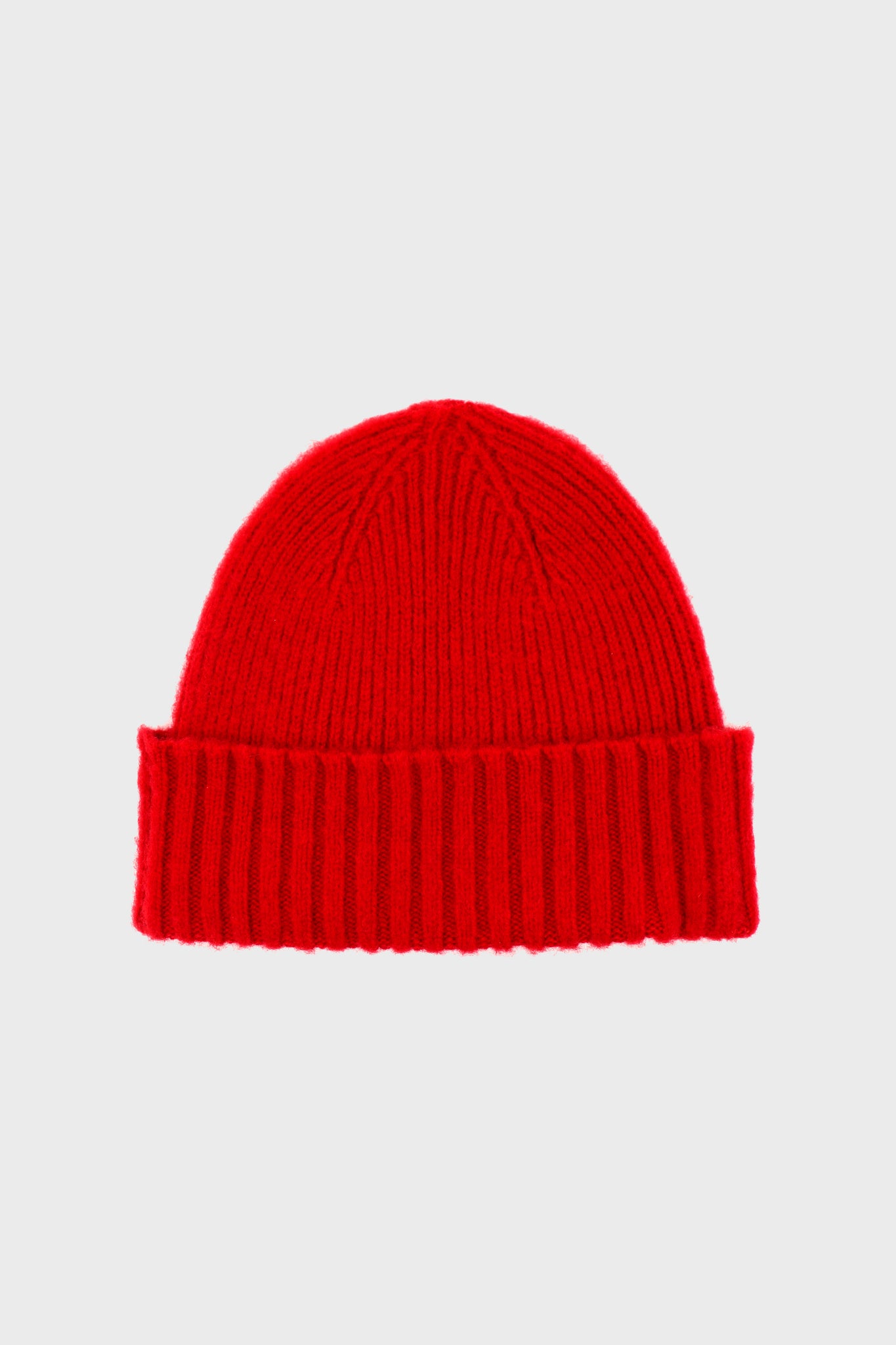 Bonnet en laine vierge brossée rouge