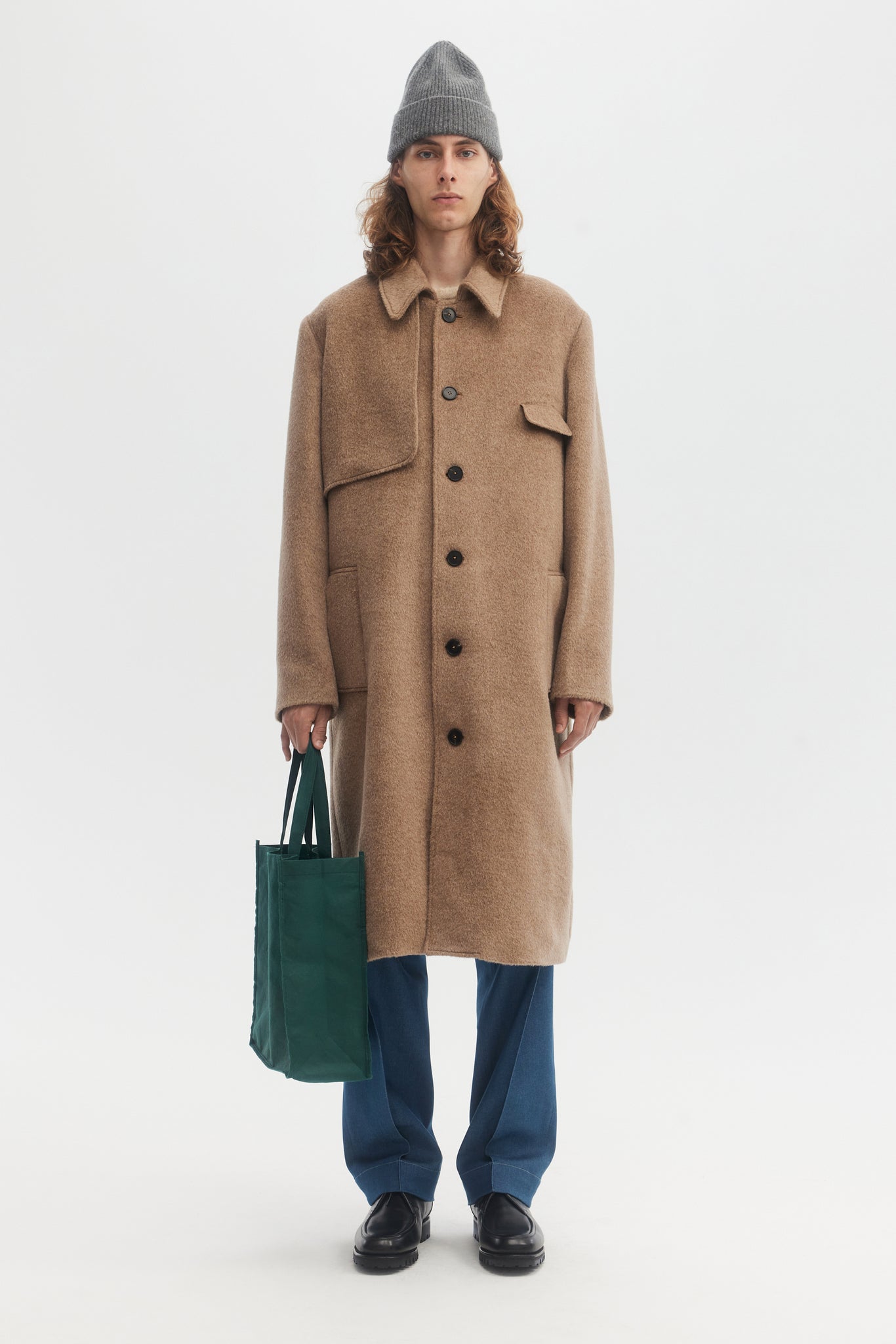 Brushed wool coat discount