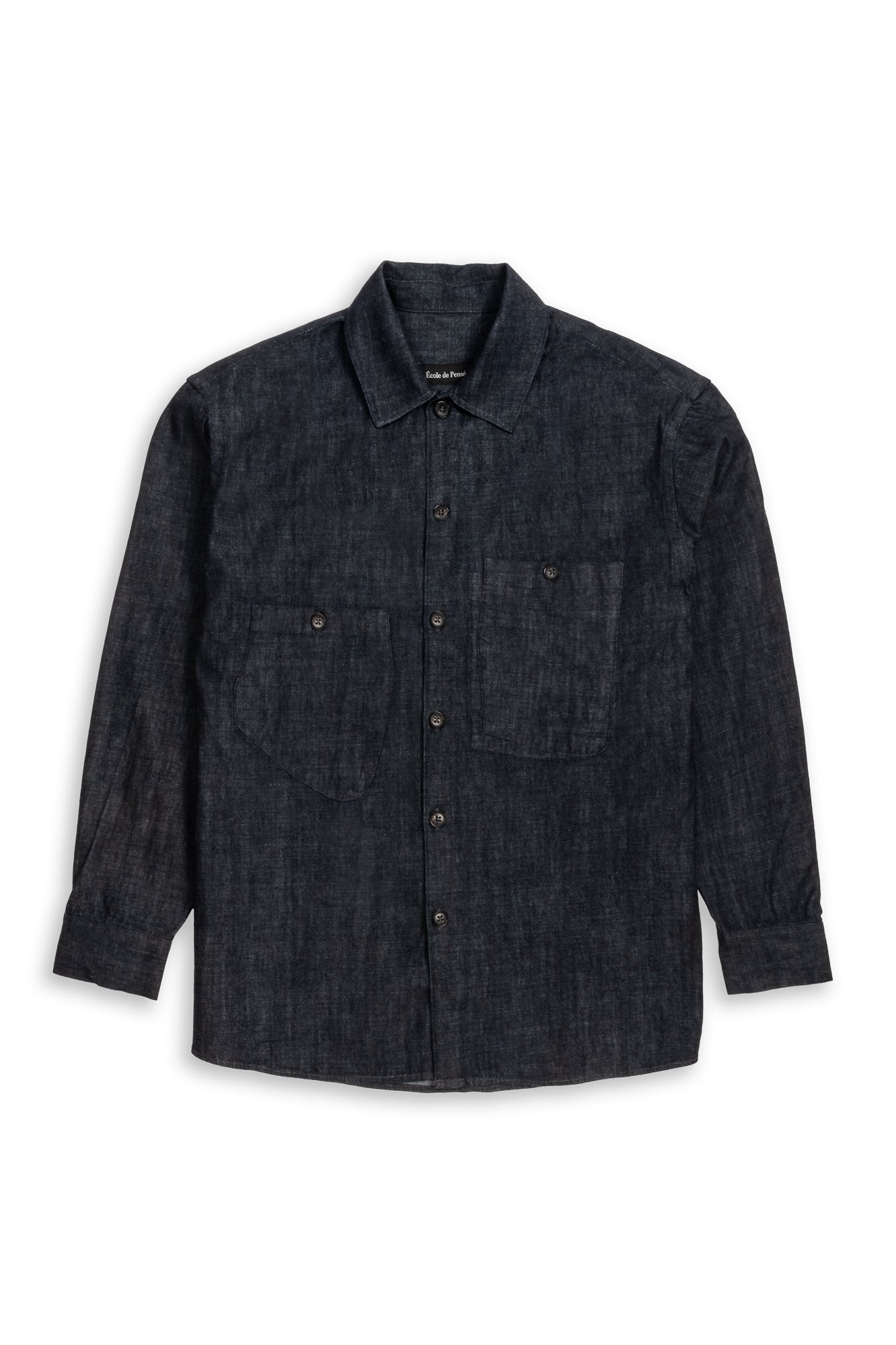 Washed denim cotton overshirt