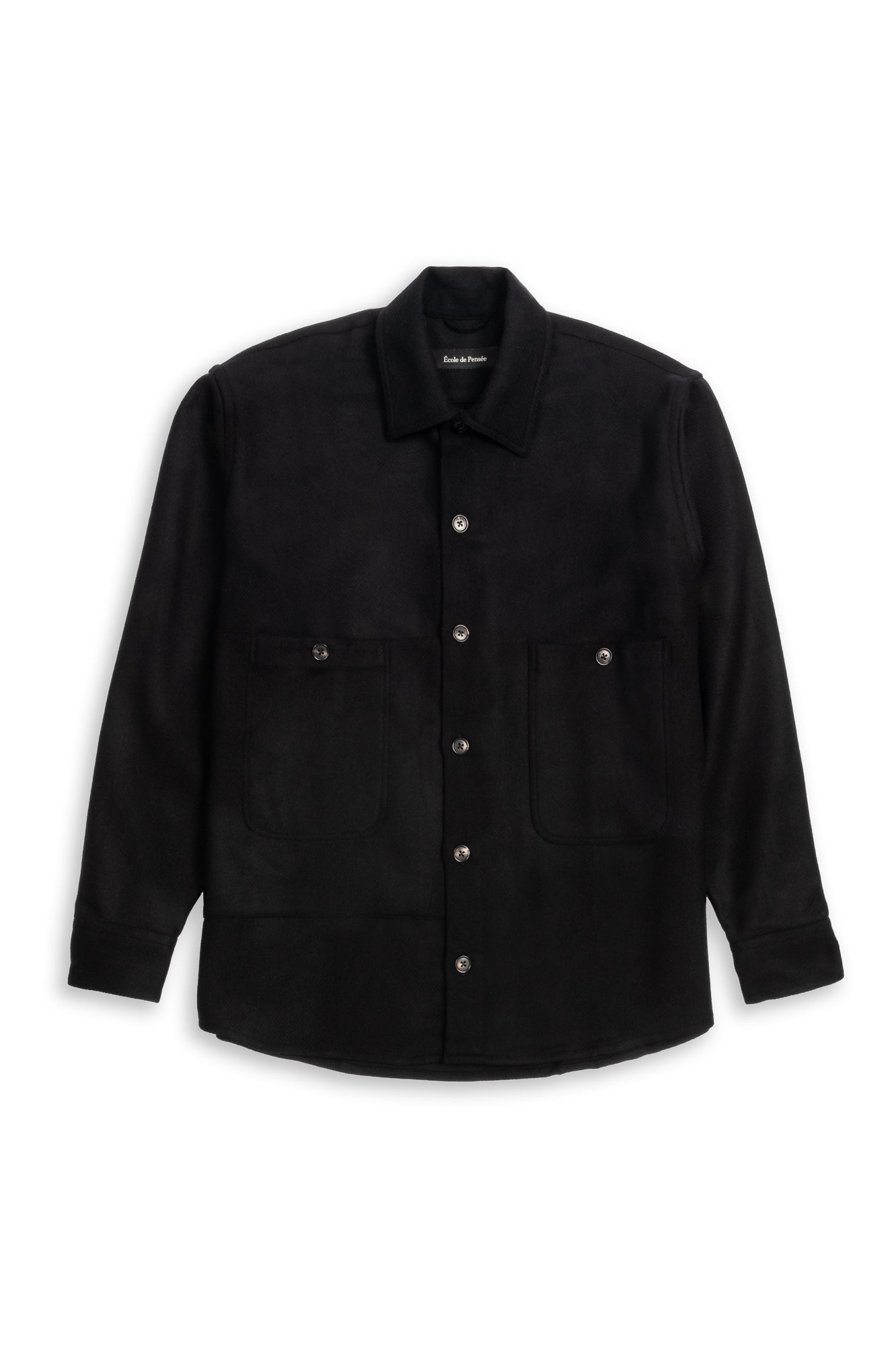 Surchemise en laine brossée noire