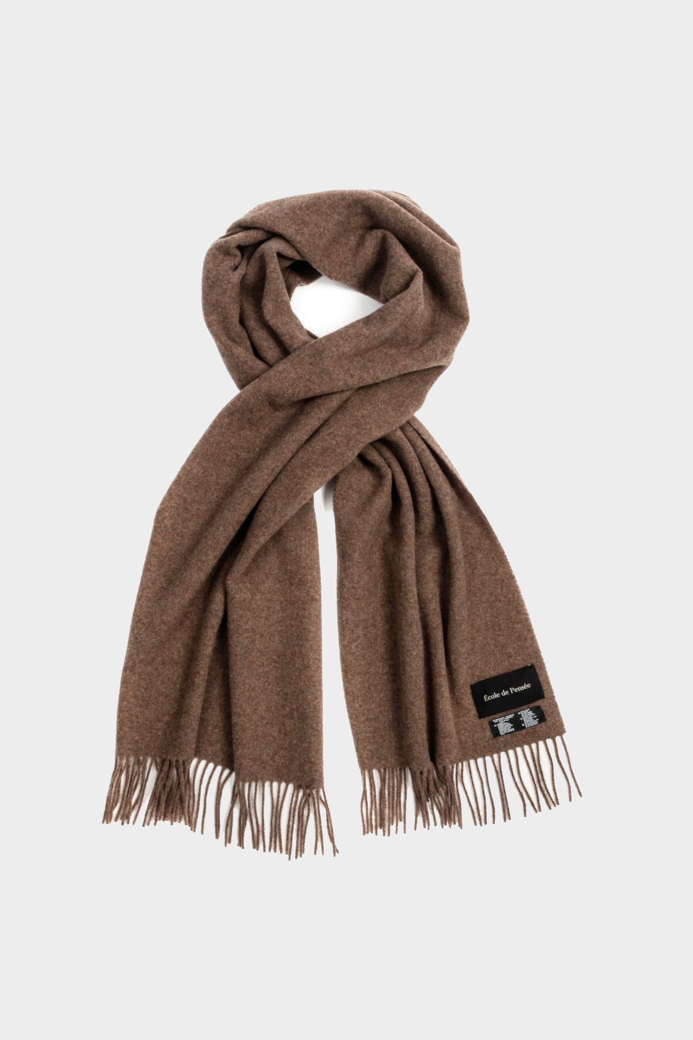 Taupe virgin wool scarf