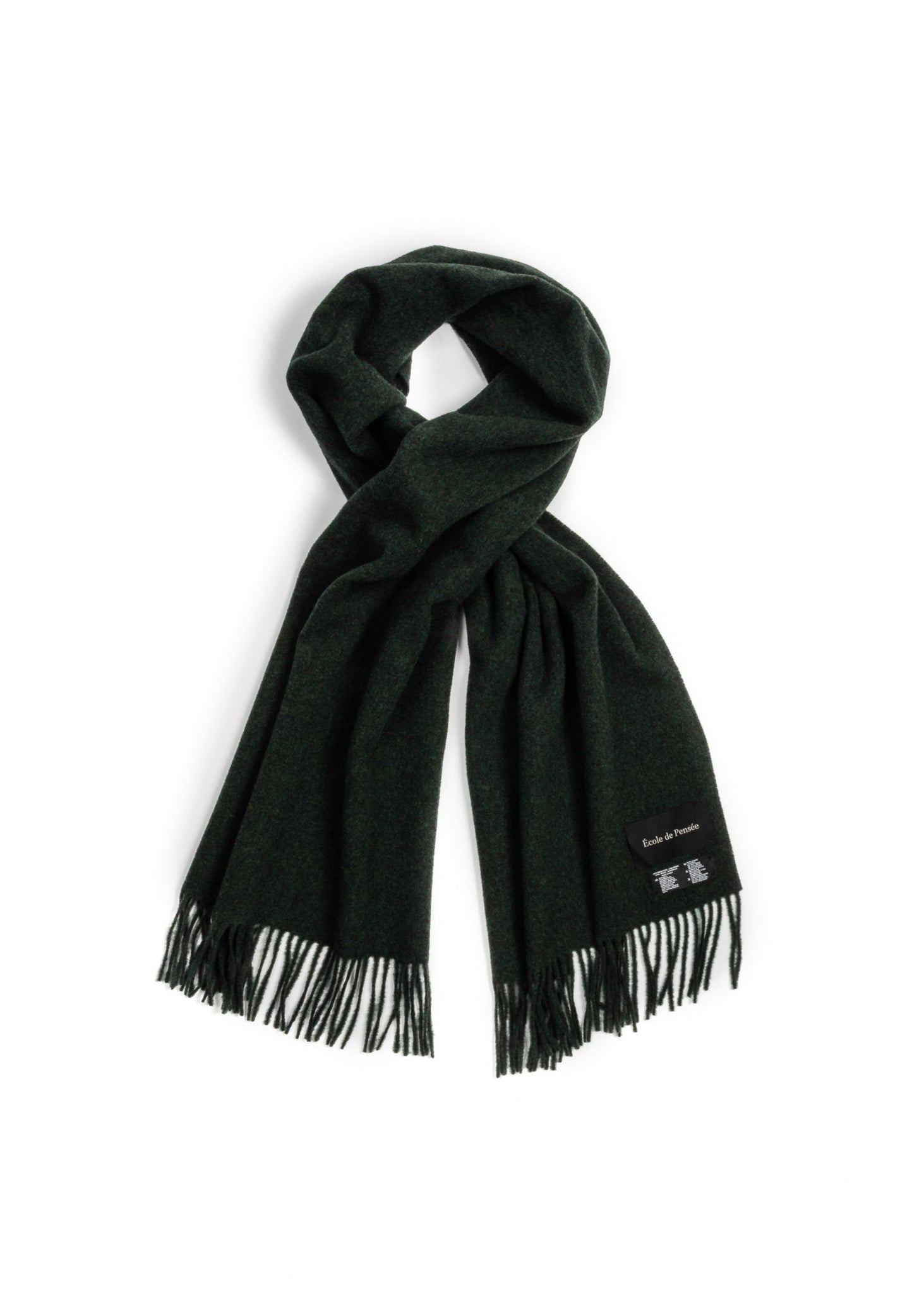 Green virgin wool scarf