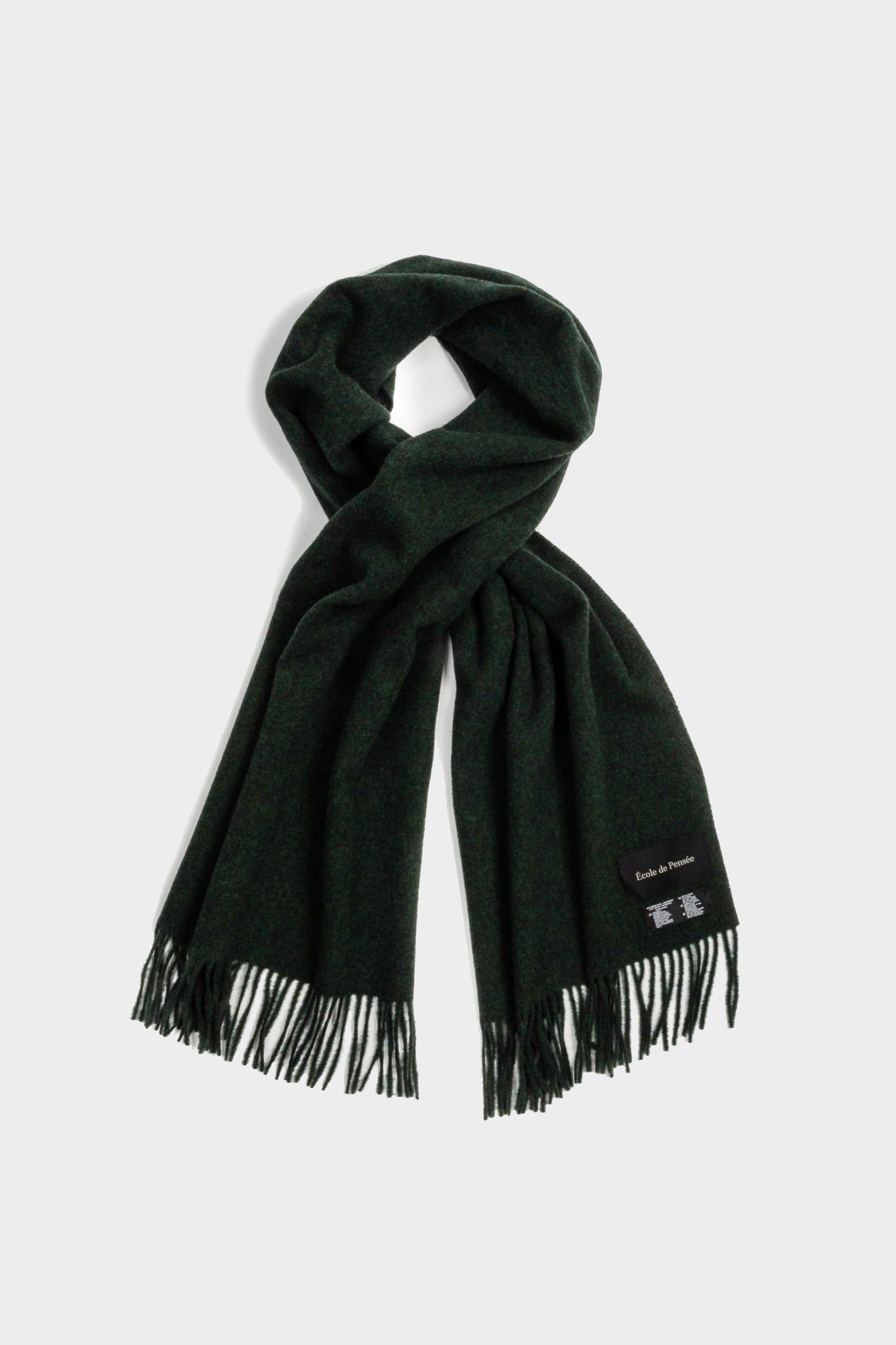 Green virgin wool scarf