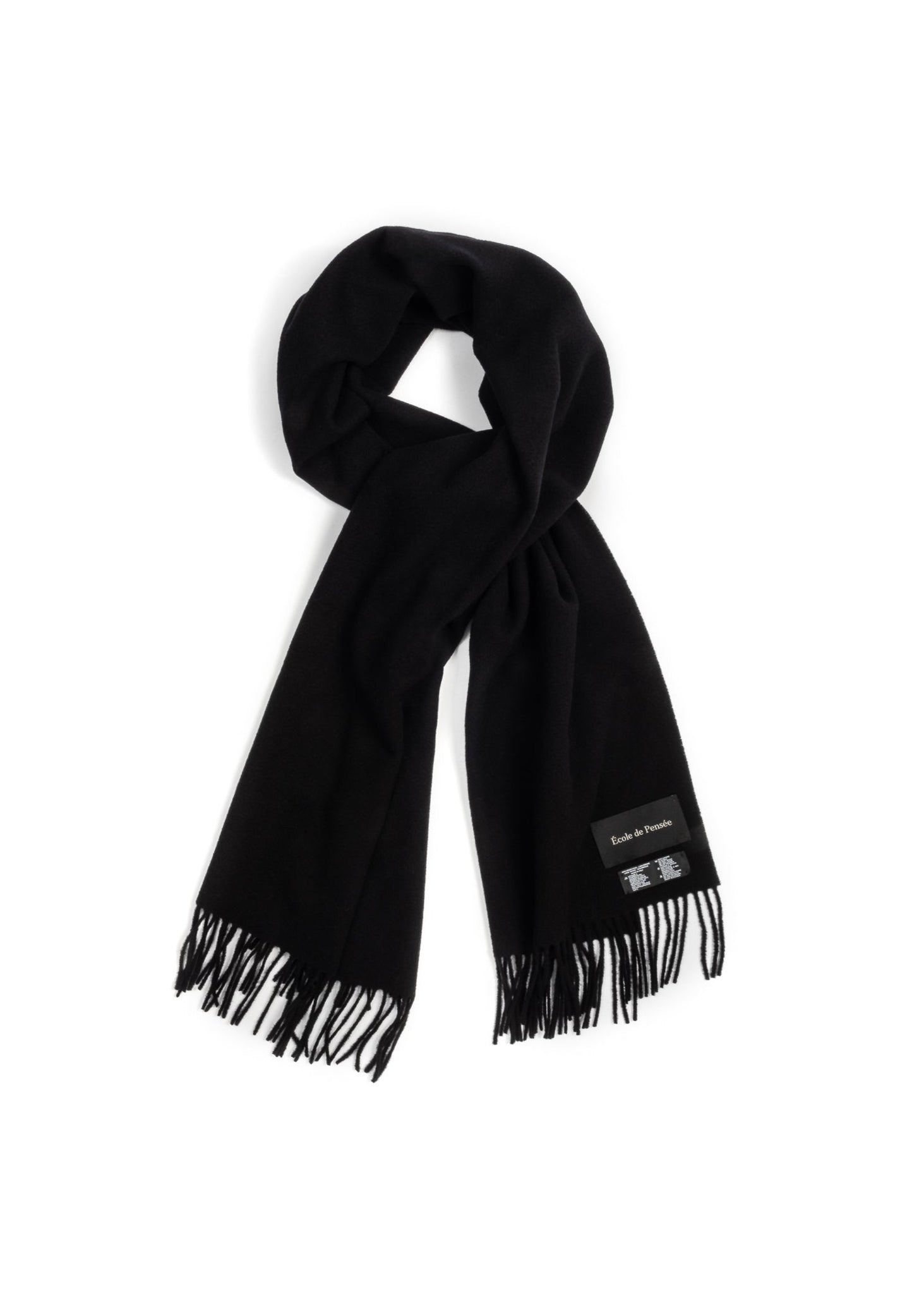 Black virgin wool scarf