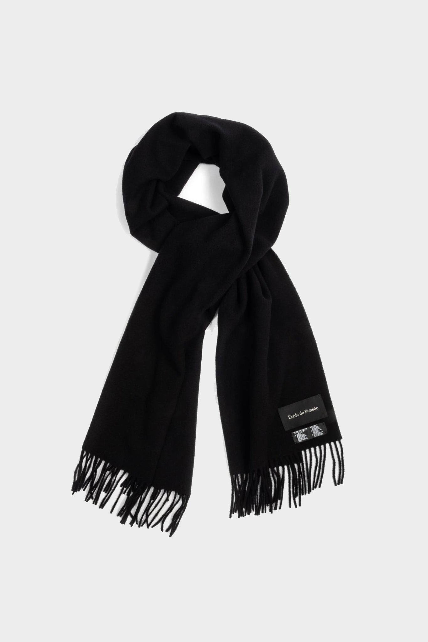 Black virgin wool scarf