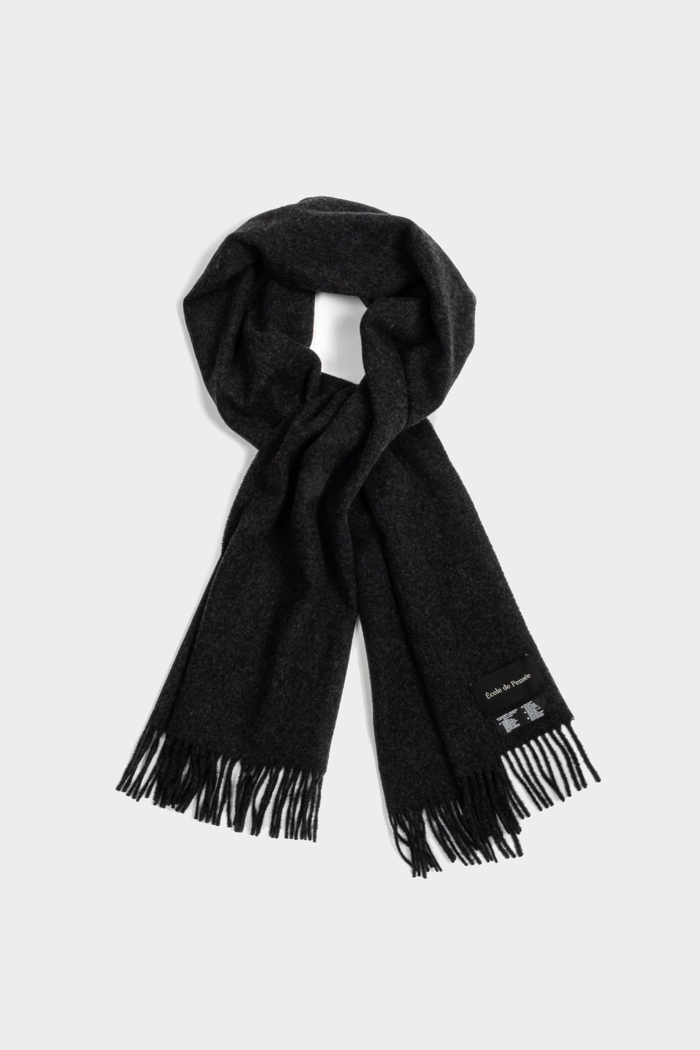 Charcoal virgin wool scarf
