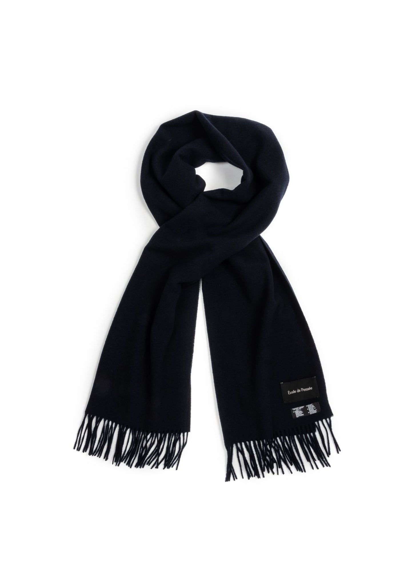 Navy virgin wool scarf