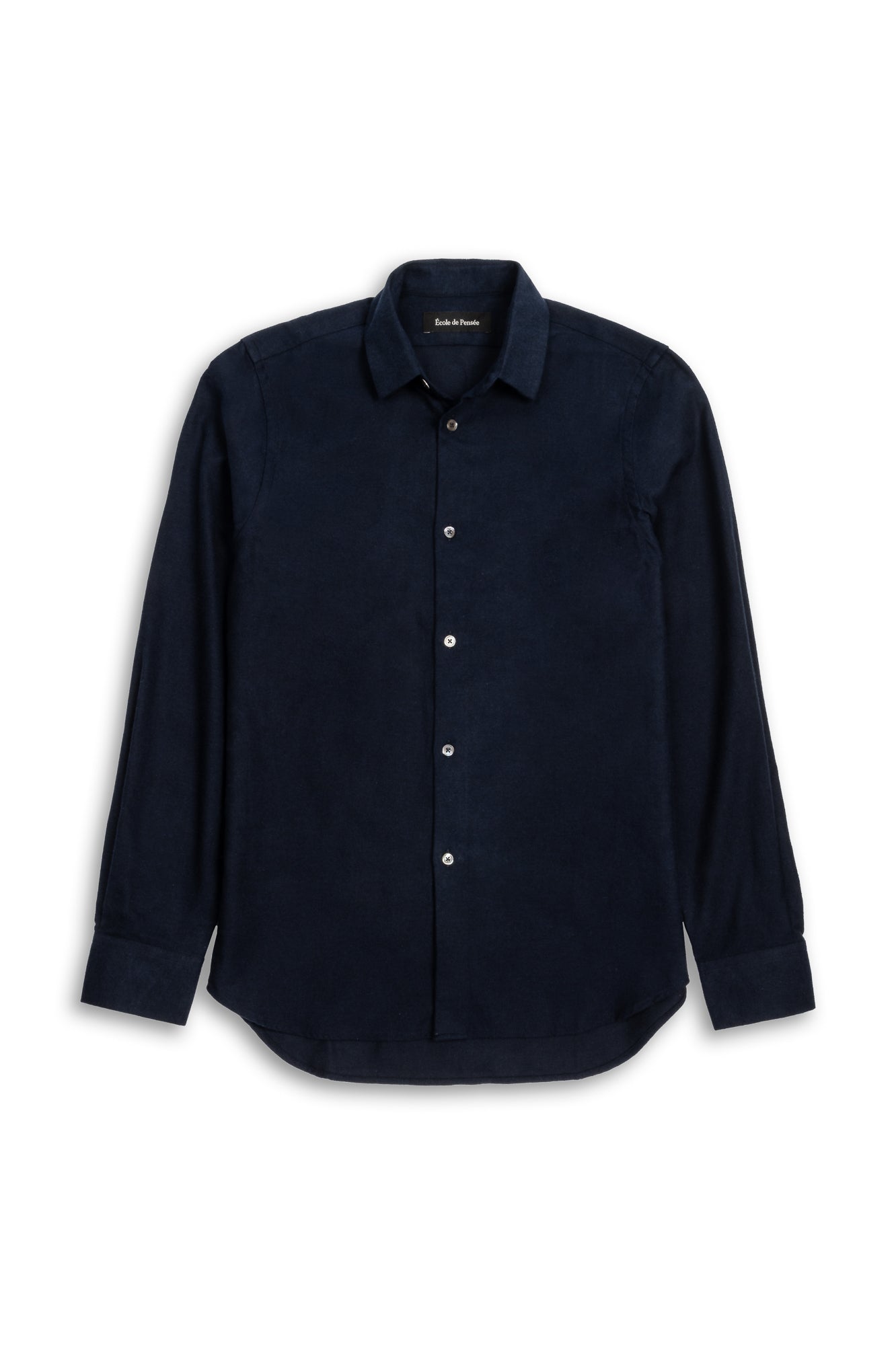 Dark indigo brushed flannel standard shirt